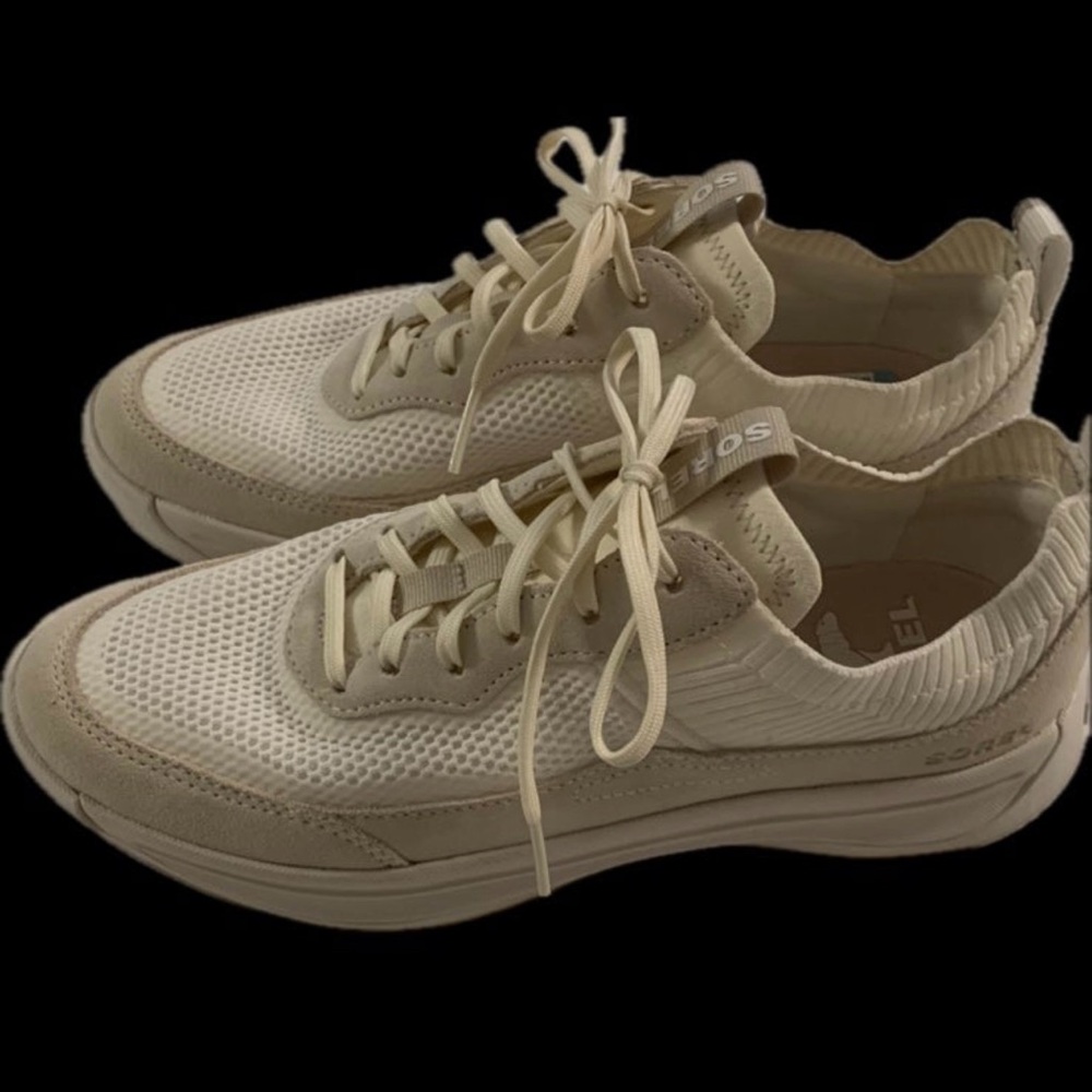 Womens SOREL ONA 503 knit low sneakers shoes Size 9.5 sea salt/chalk